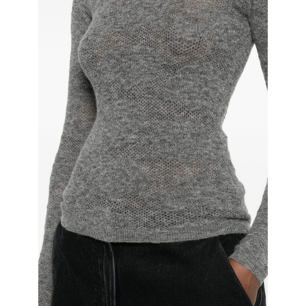 Open-Knit Long-Sleeve Sweater