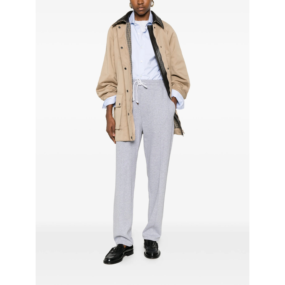 Leather-Trim Coat