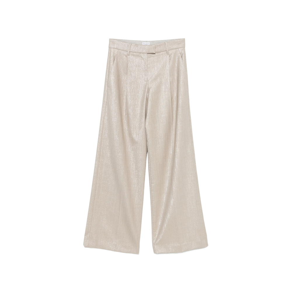 Brunello Cucinelli Shimmer-effect Pleated Trousers