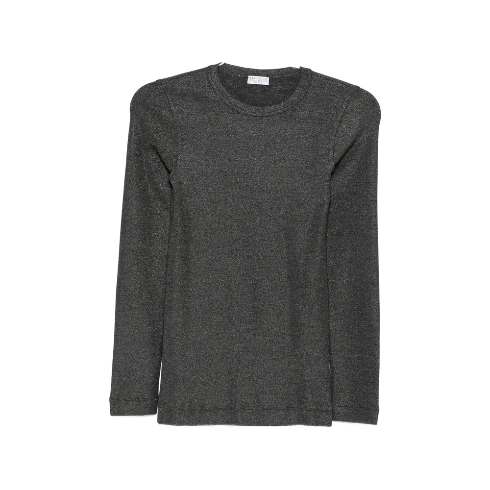 Brunello Cucinelli Crew-neck Long-sleeve T-shirt In Gray