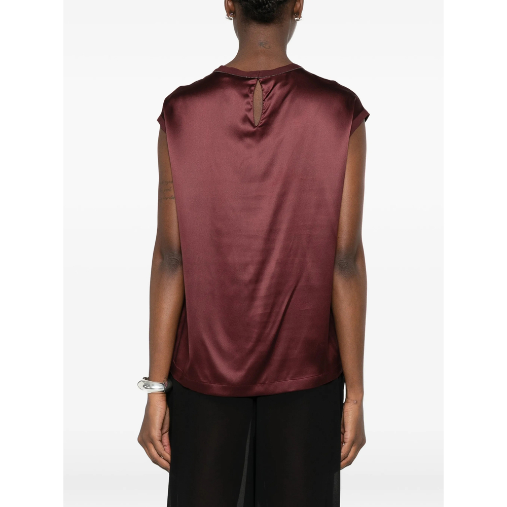 Satin Cap-Sleeve Top
