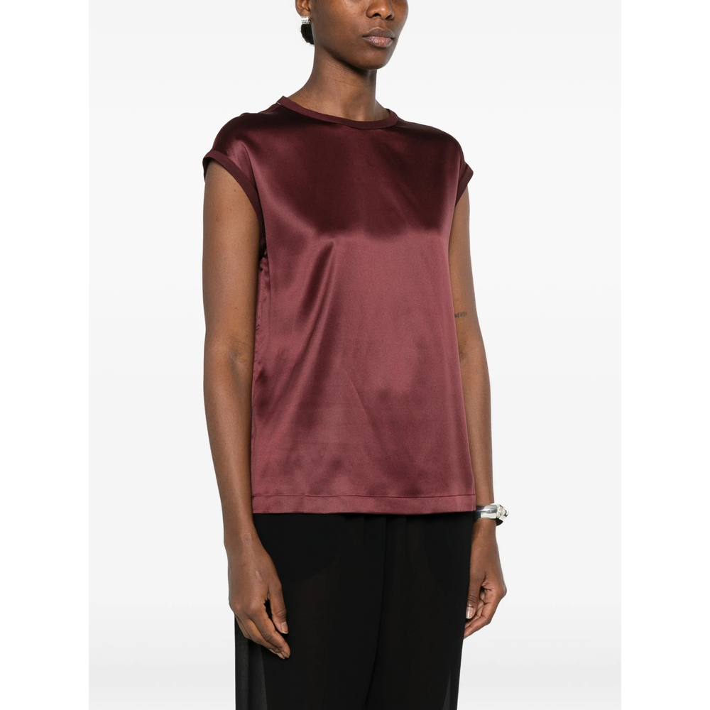 Satin Cap-Sleeve Top