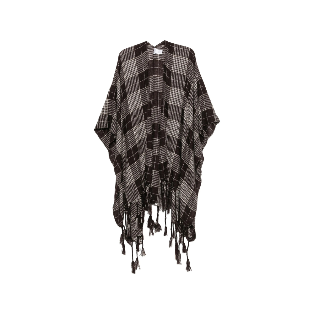 Brunello Cucinelli Check Tassel-trimmed Ponchos