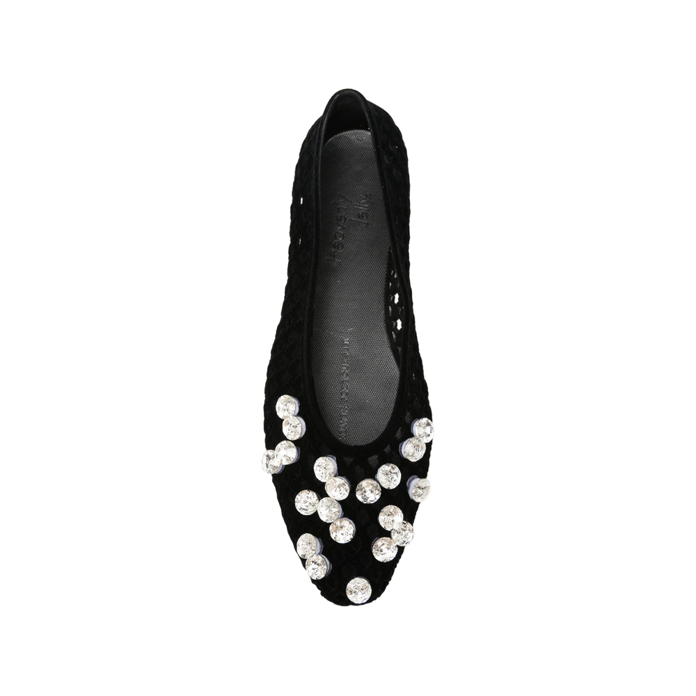 Lustre Crystal-Embellished Laser-Cut Ballet Flats