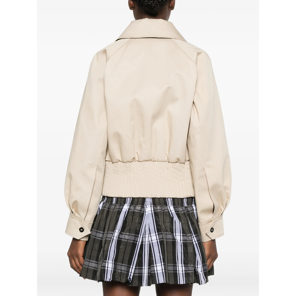 Zip-Fastening Pointed-Collar Jacket