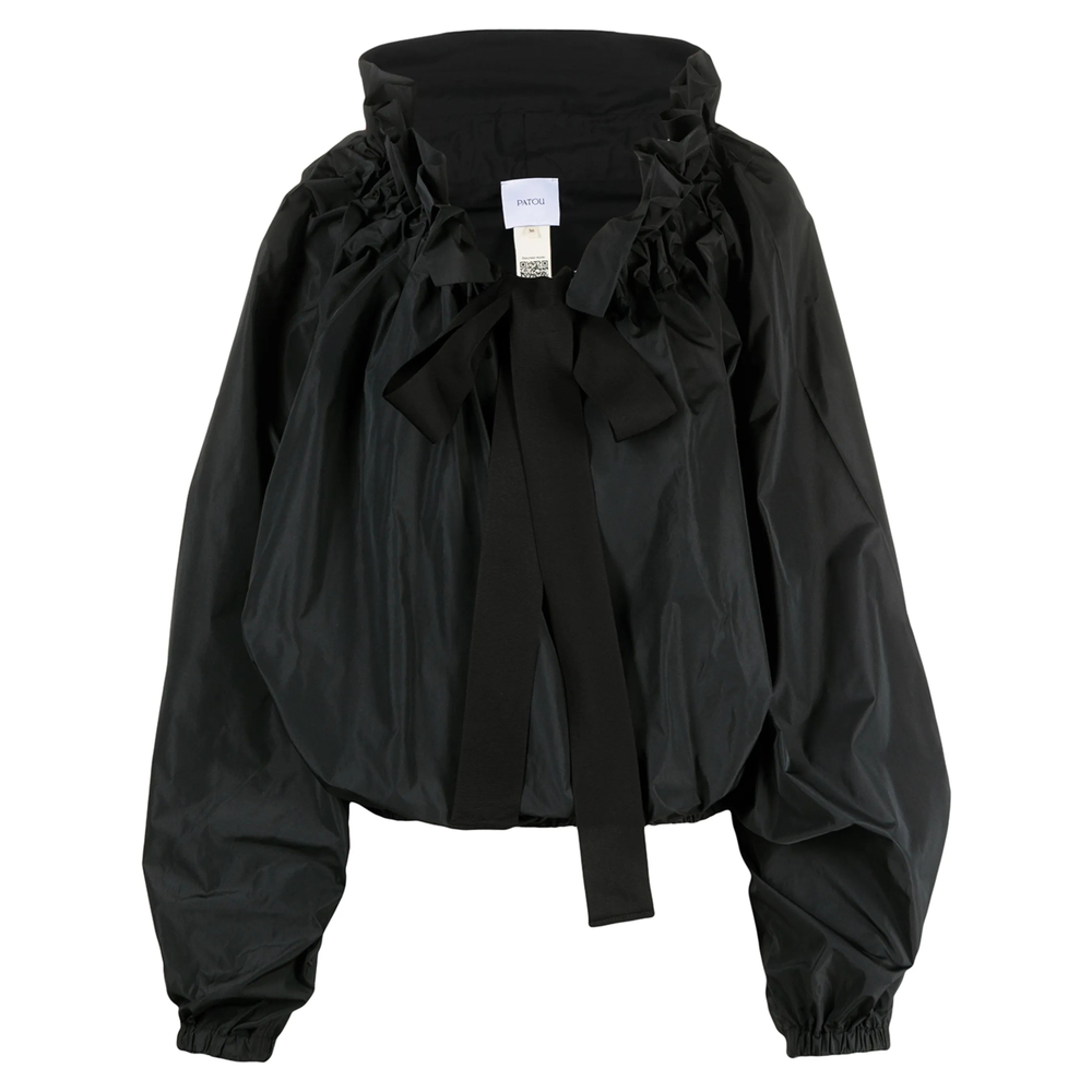 Patou Grosgrain Puff-sleeve Blouse