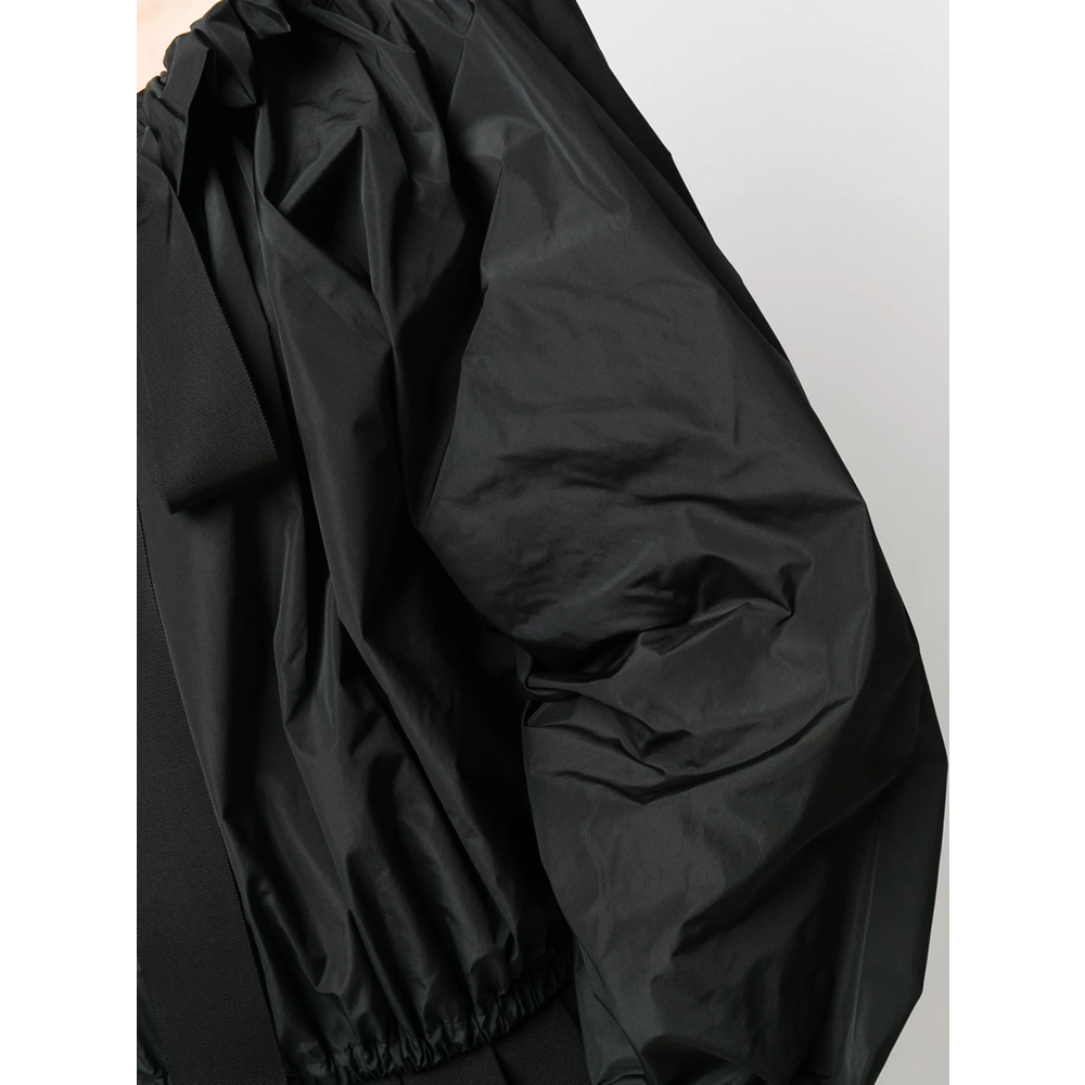 Grosgrain Puff-Sleeve Blouse