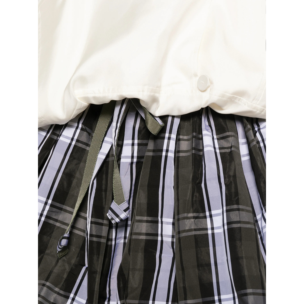 Tartan-Print Bubble-Hem Skirt