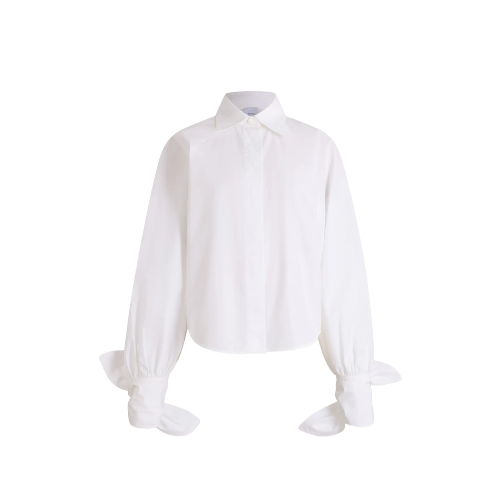 Patou Organic Cotton With Tied Sleeves Blouse In White