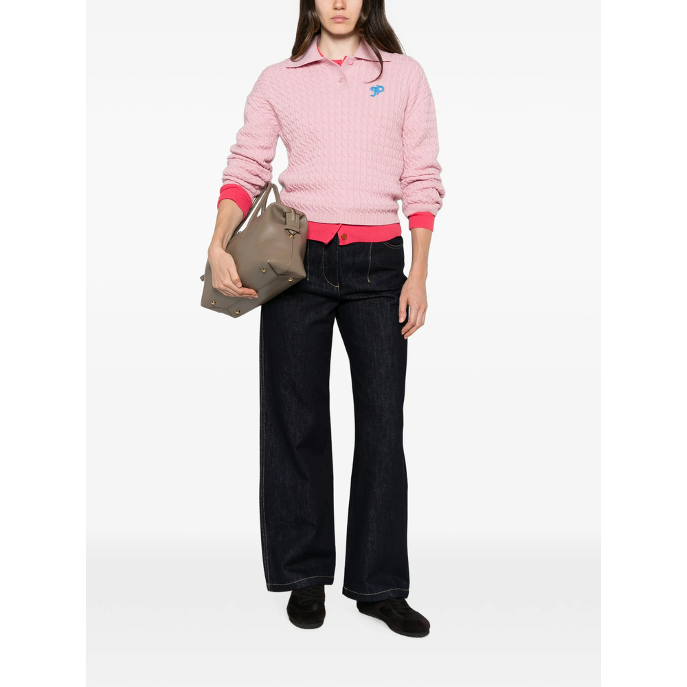Jp Cable-Knit Polo Sweater
