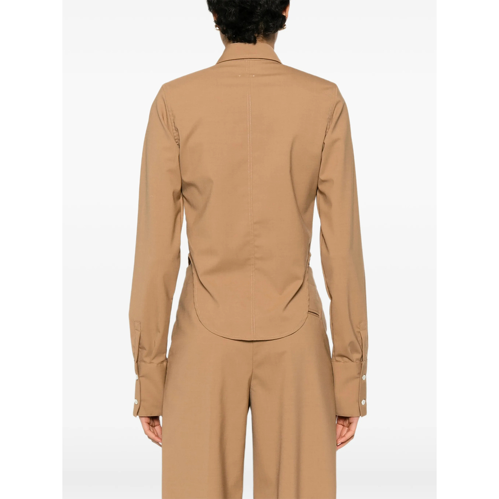 Curved-Hem Long-Sleeve Shirt