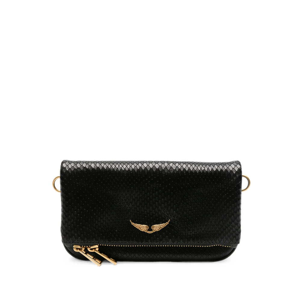Zadig & Voltaire Rock Snake-effect Clutch Bag