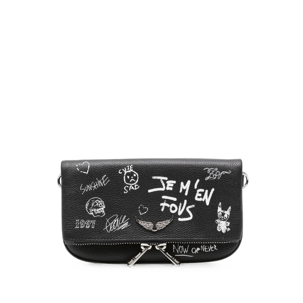 Zadig & Voltaire — Zadig & Voltaire Mini Rock Graffiti-print Clutch Bag