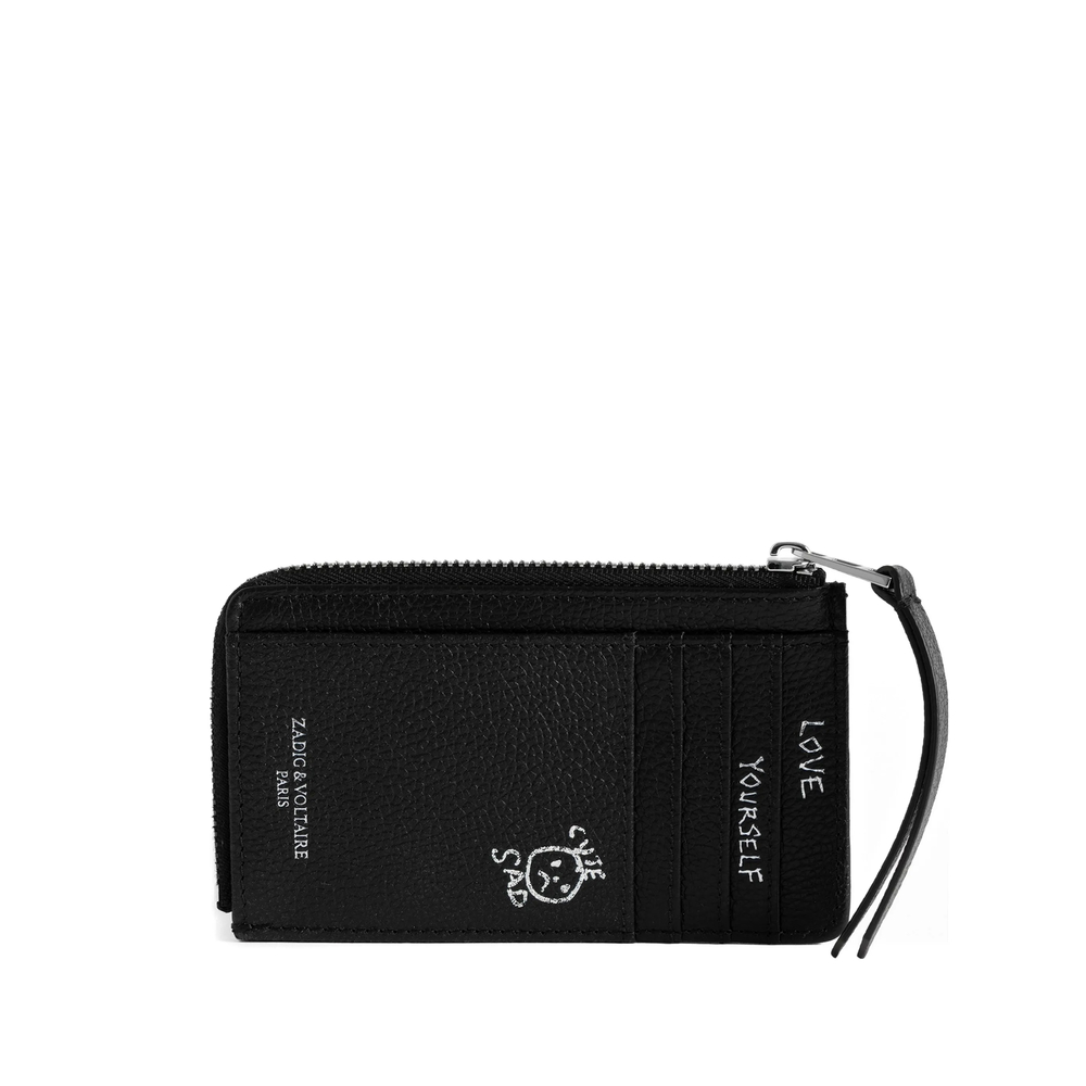 Zadig & Voltaire Graffiti-print Pebbled Cardholder
