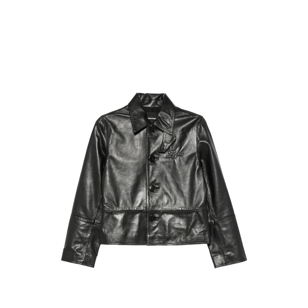 Zadig & Voltaire Leather Button-up Jacket