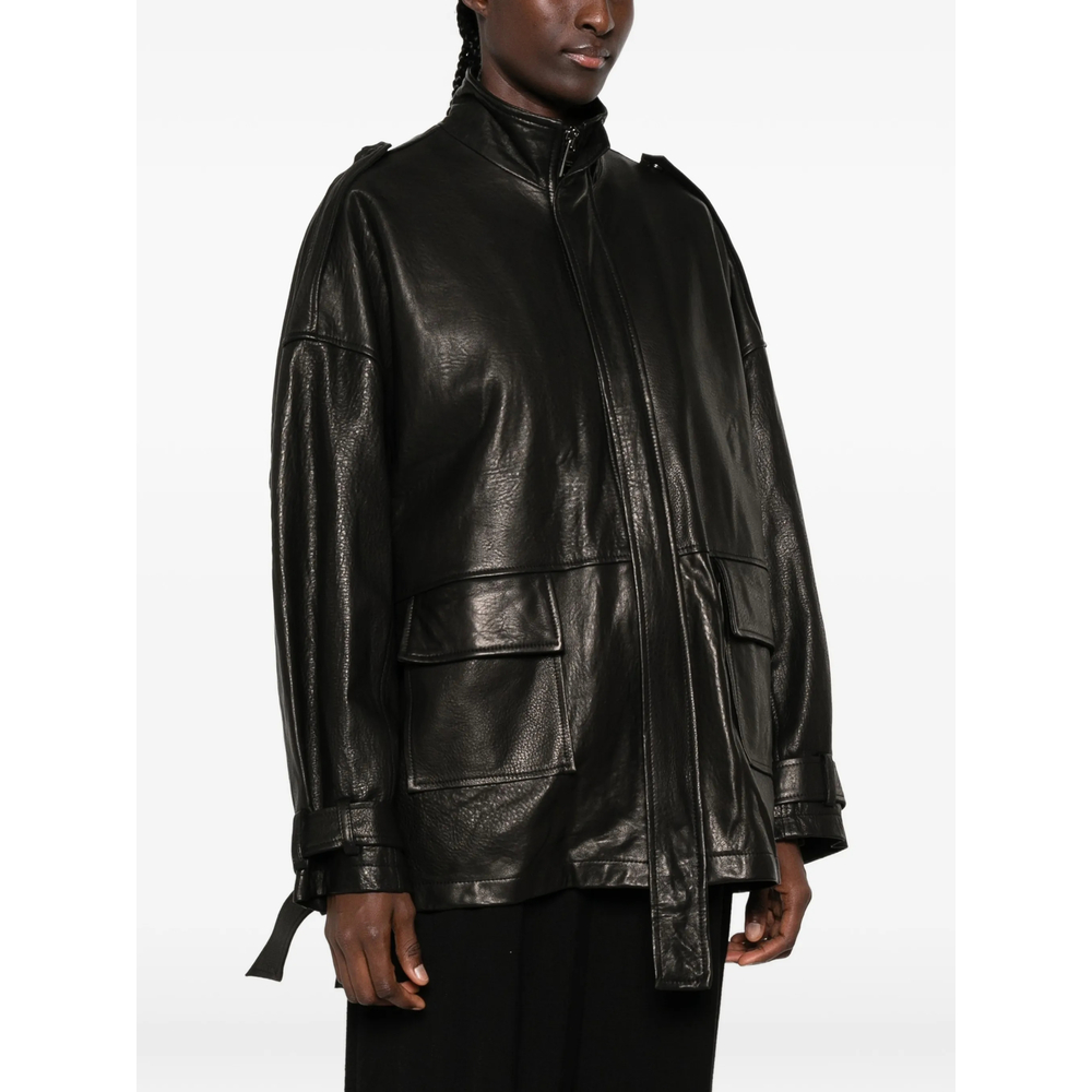 Leather Epaulette Jacket