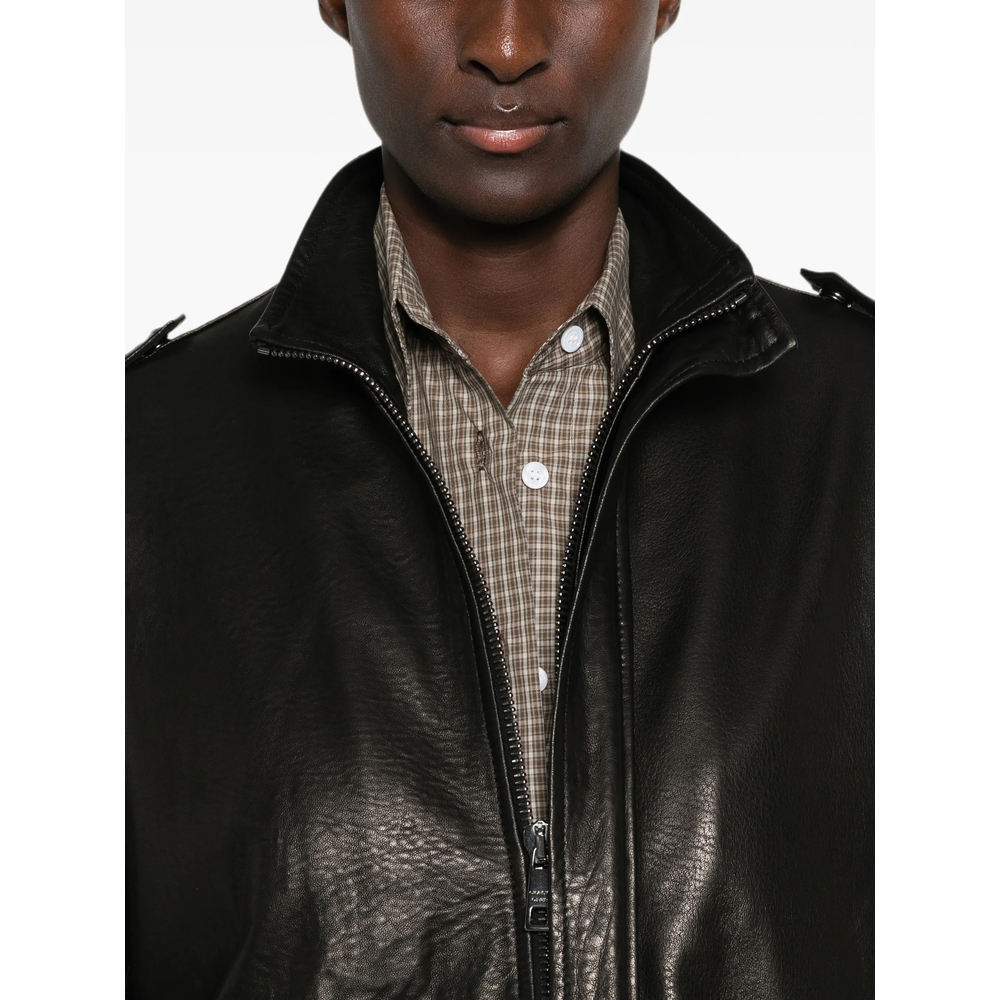 Leather Epaulette Jacket