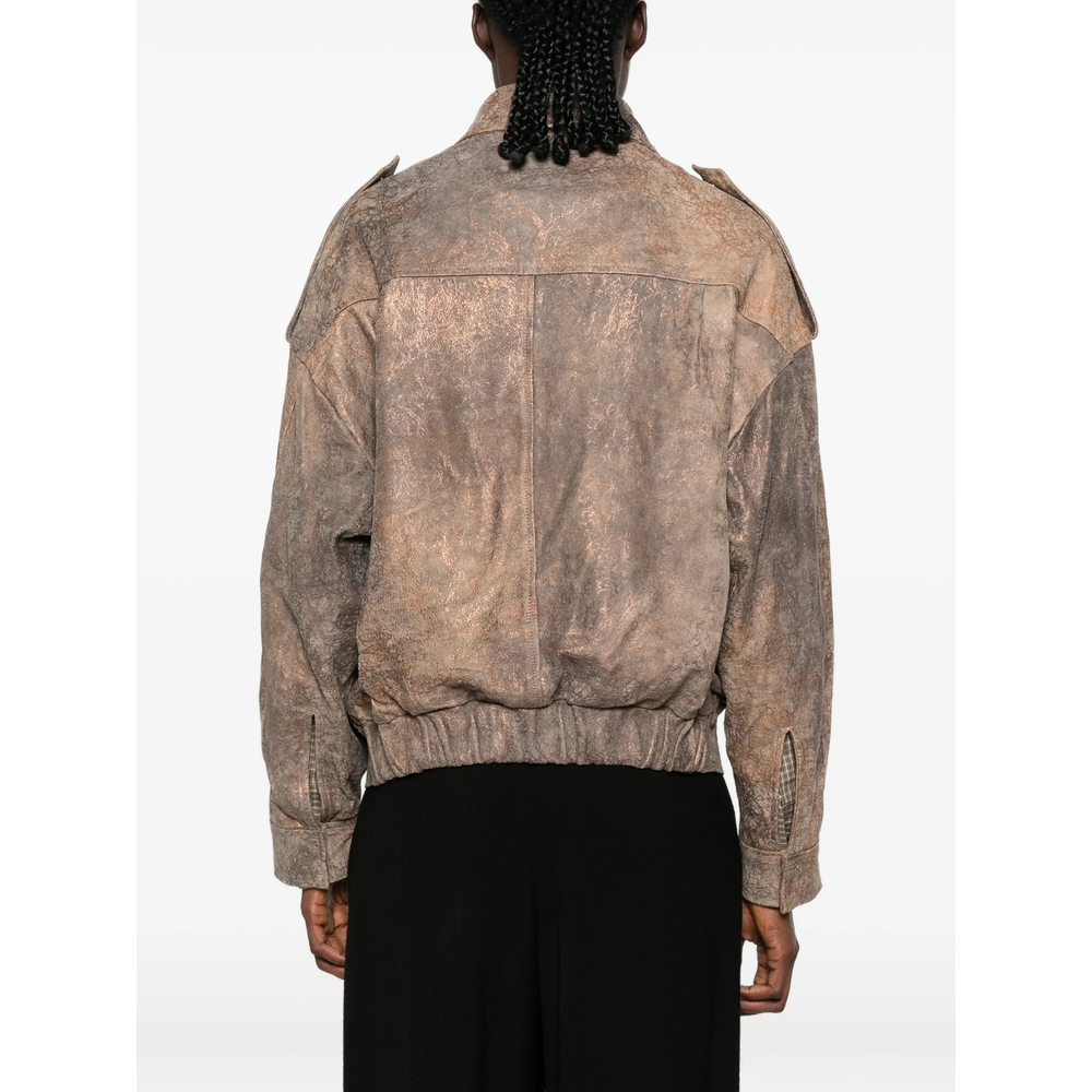 Distressed-Effect Epaulette Jacket