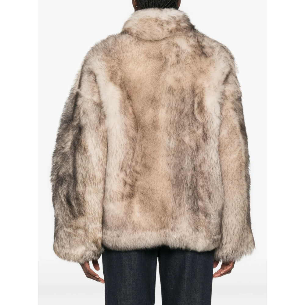 Zip-Up Faux-Fur Coat