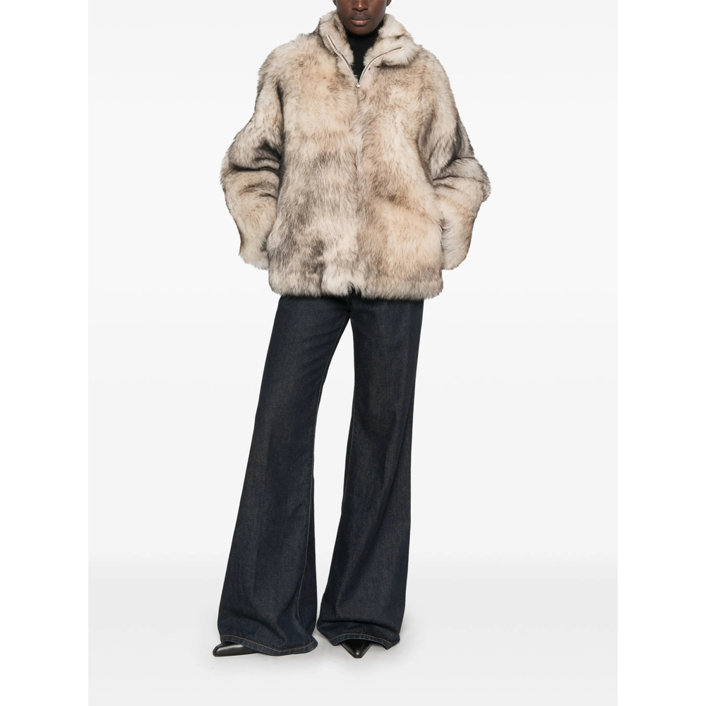 Zip-Up Faux-Fur Coat