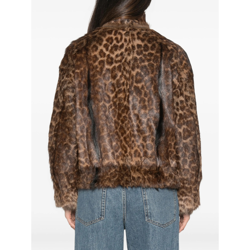 Leopard-Print Long-Sleeve Jacket