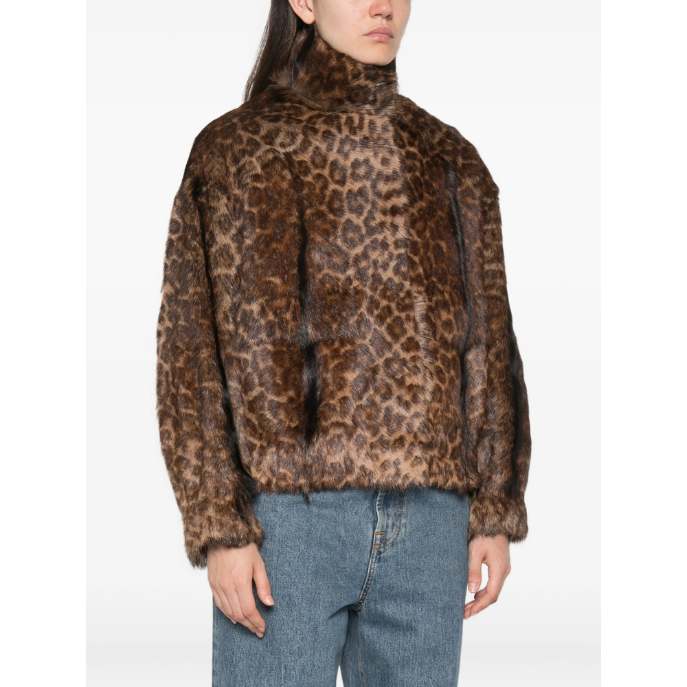 Leopard-Print Long-Sleeve Jacket