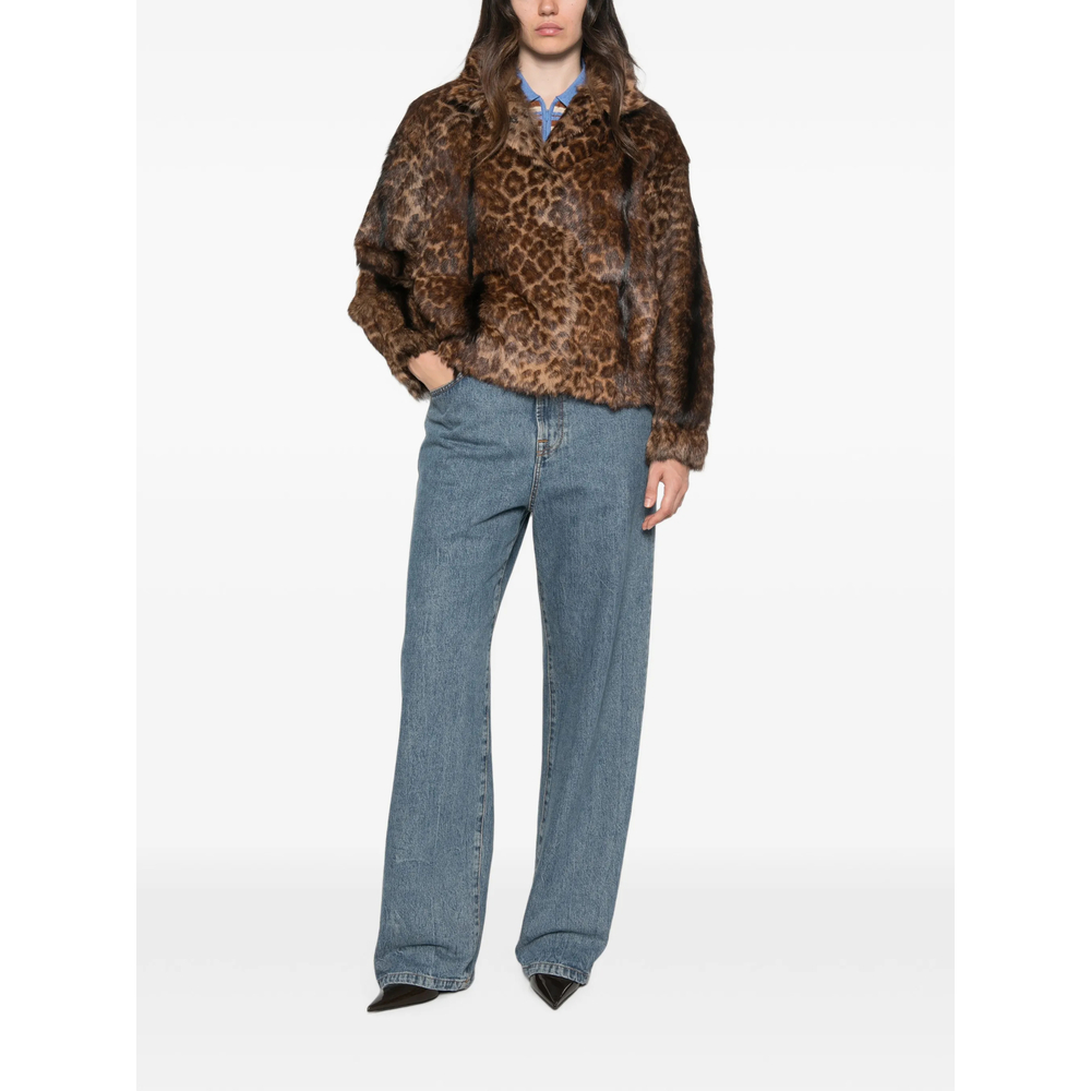 Leopard-Print Long-Sleeve Jacket