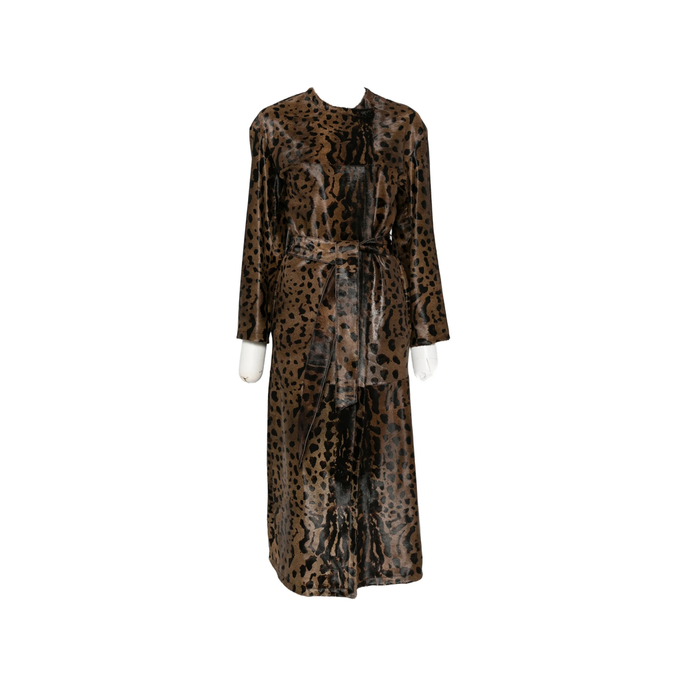 Leopard-Print Belted Jacket