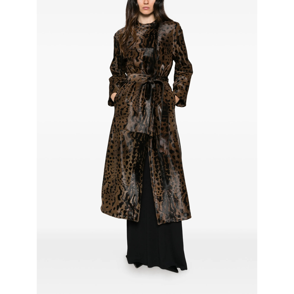 Leopard-Print Belted Jacket