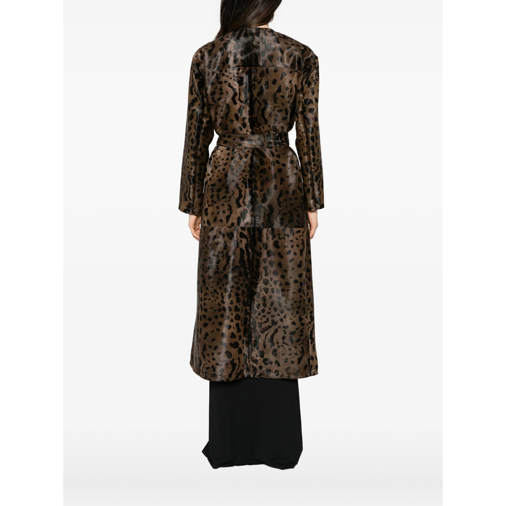 Leopard-Print Belted Jacket