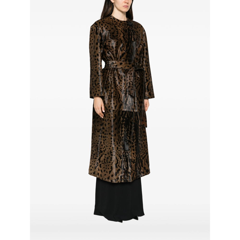 Leopard-Print Belted Jacket