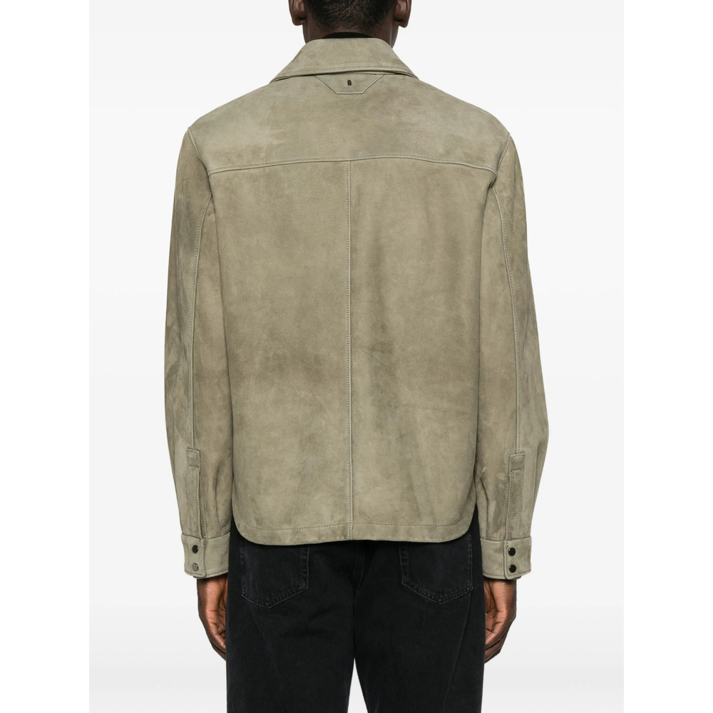 Suede Press-Stud Jacket