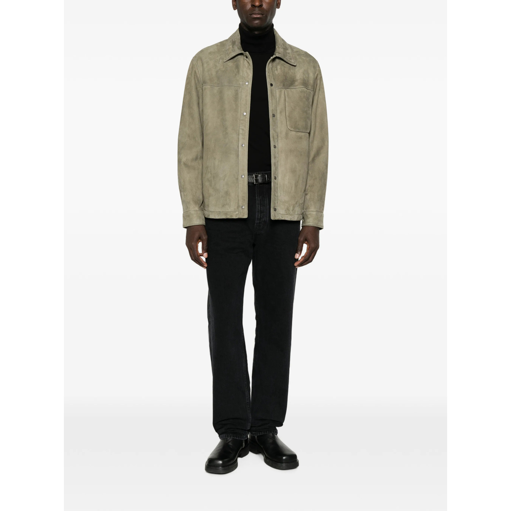 Suede Press-Stud Jacket