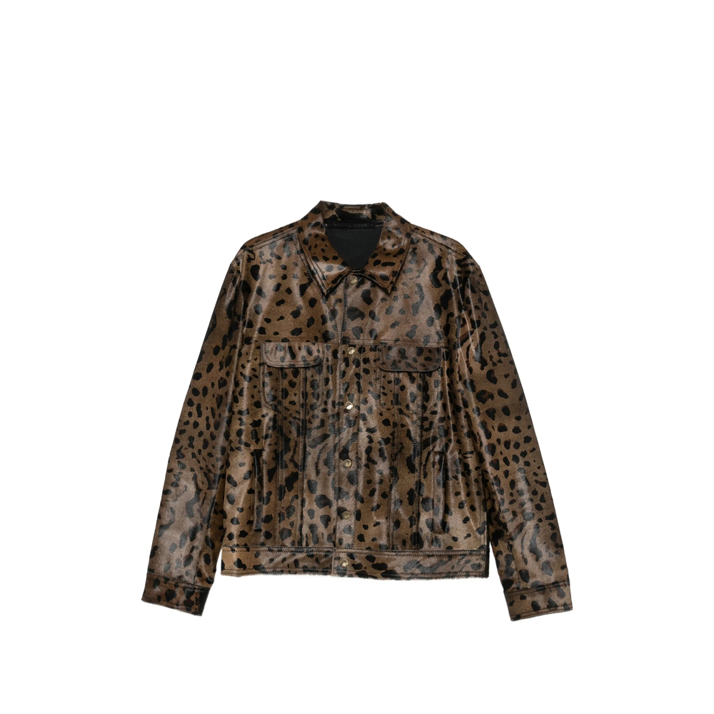 Leopard-Print Shearling Jacket