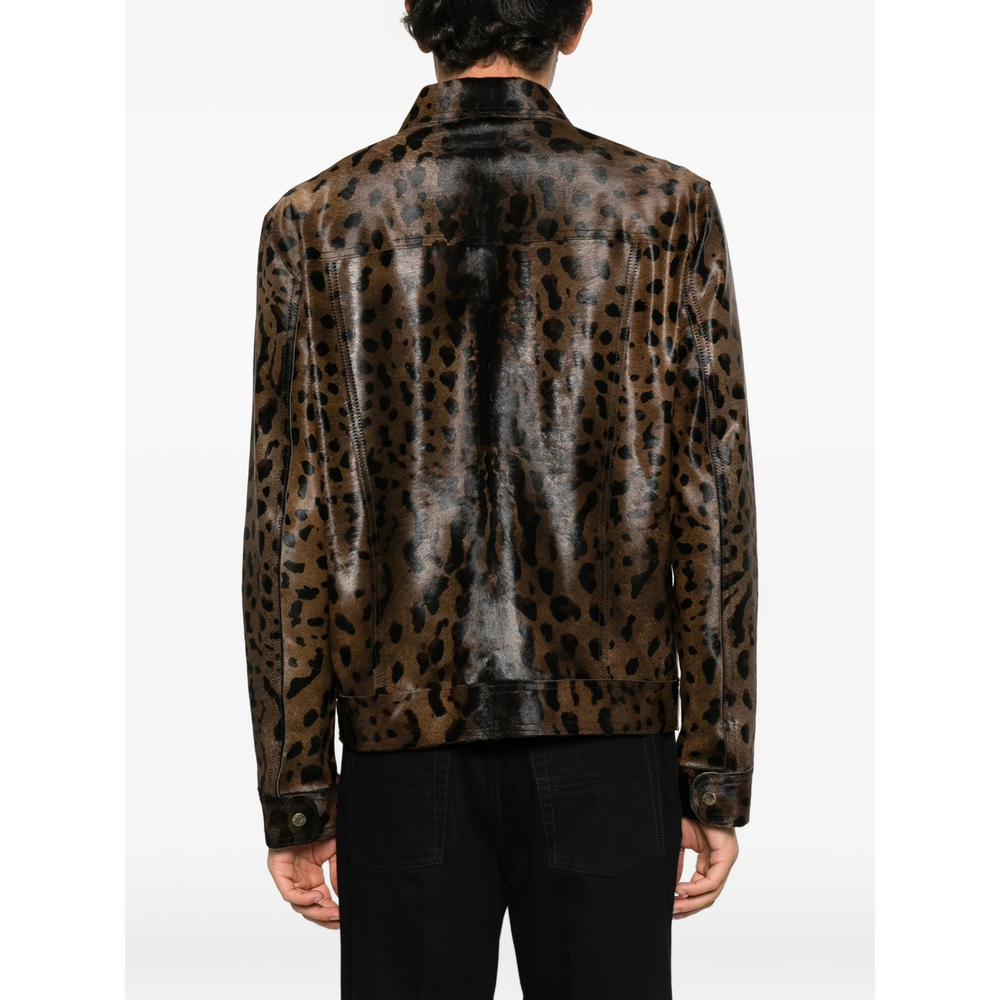 Leopard-Print Shearling Jacket