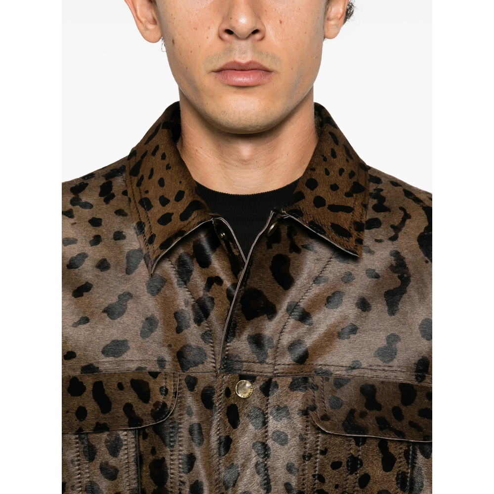 Leopard-Print Shearling Jacket