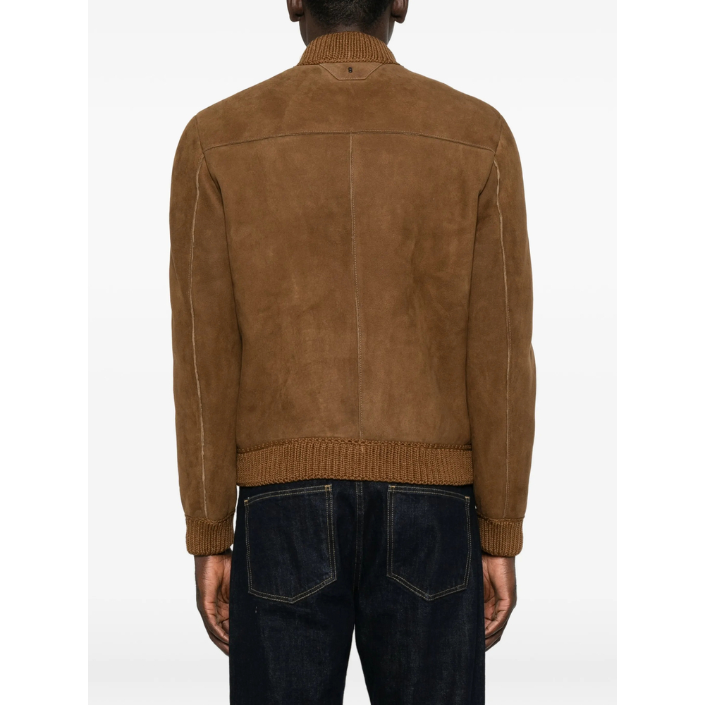 Ribbed-Trim Jacket