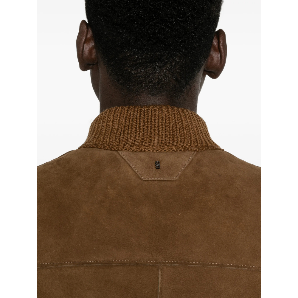 Ribbed-Trim Jacket