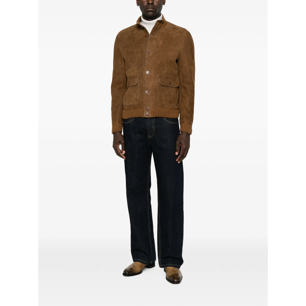 Ribbed-Trim Jacket