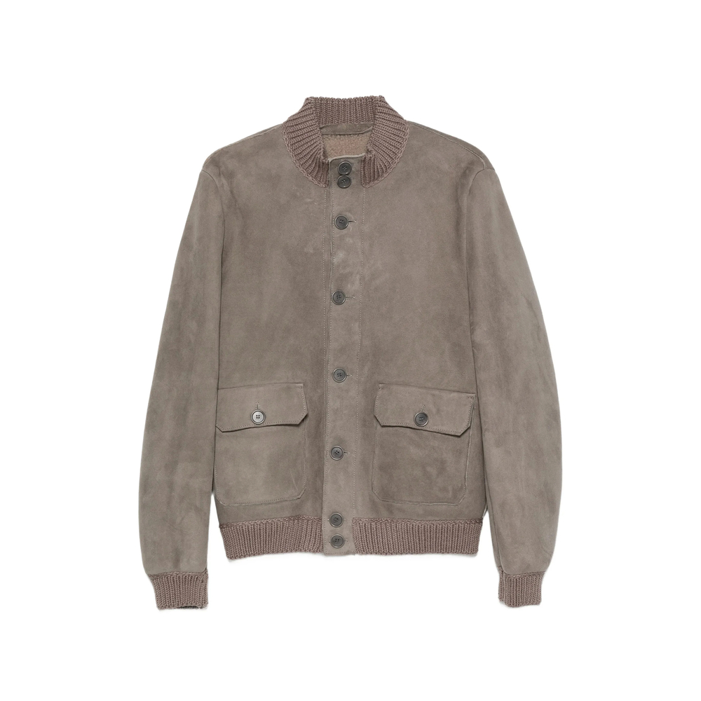 Salvatore Santoro Suede Ribbed-trim Jacket