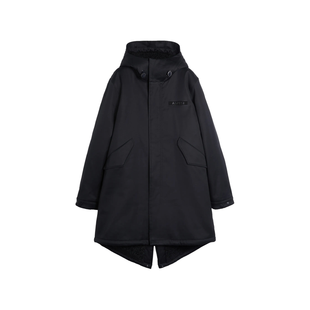 Logo-Patch Hooded Parka Coat