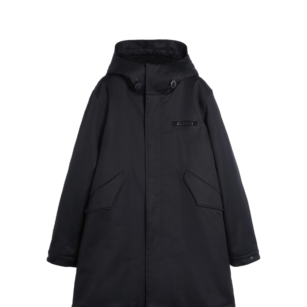 Logo-Patch Hooded Parka Coat