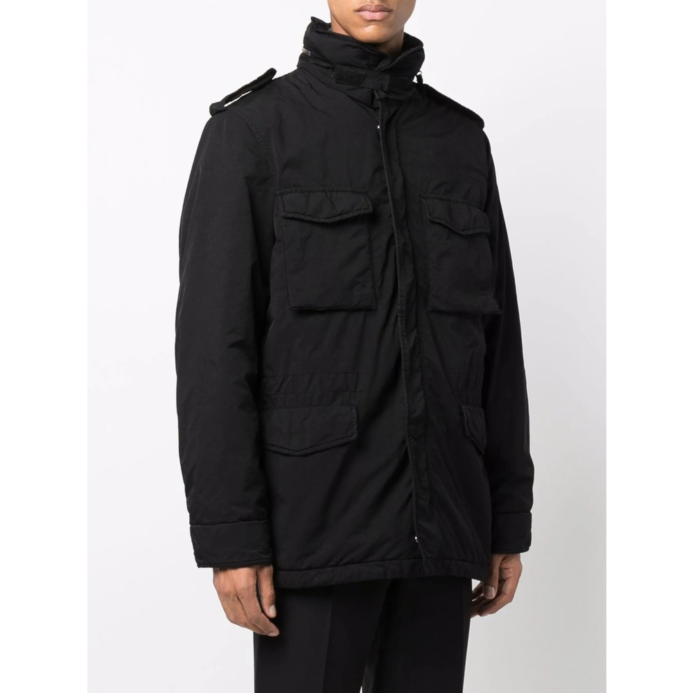 Cargo-Pocket Hooded Coat
