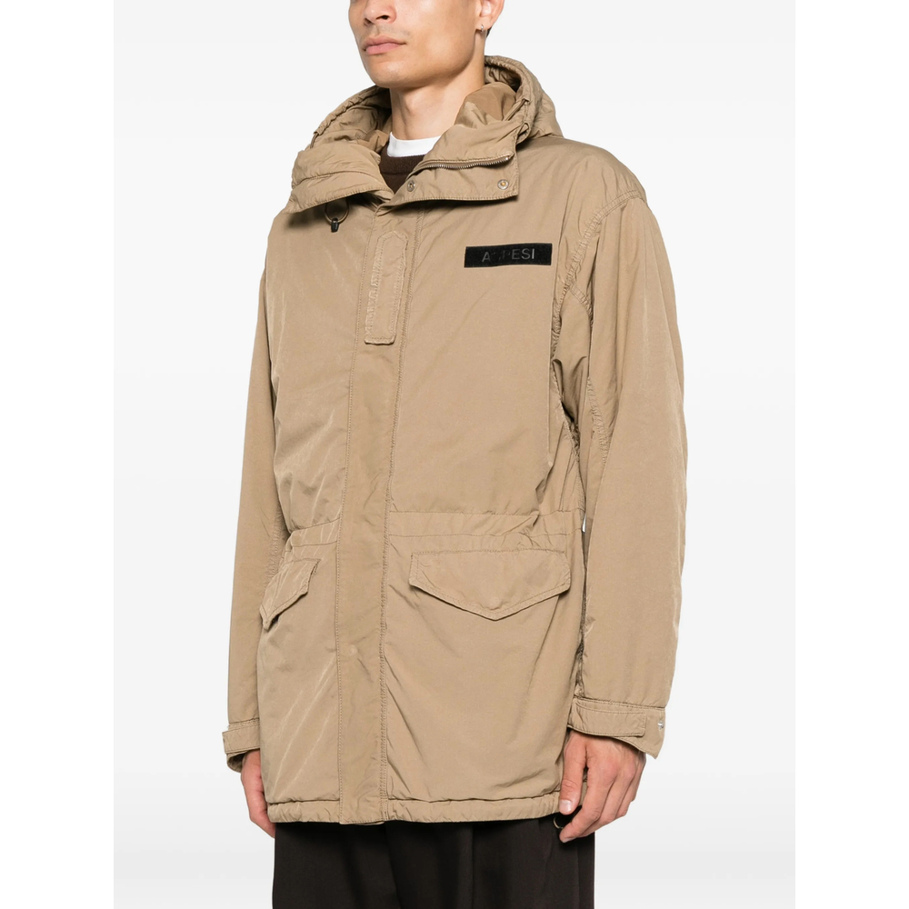 Hooded Logo-Patch Jacket