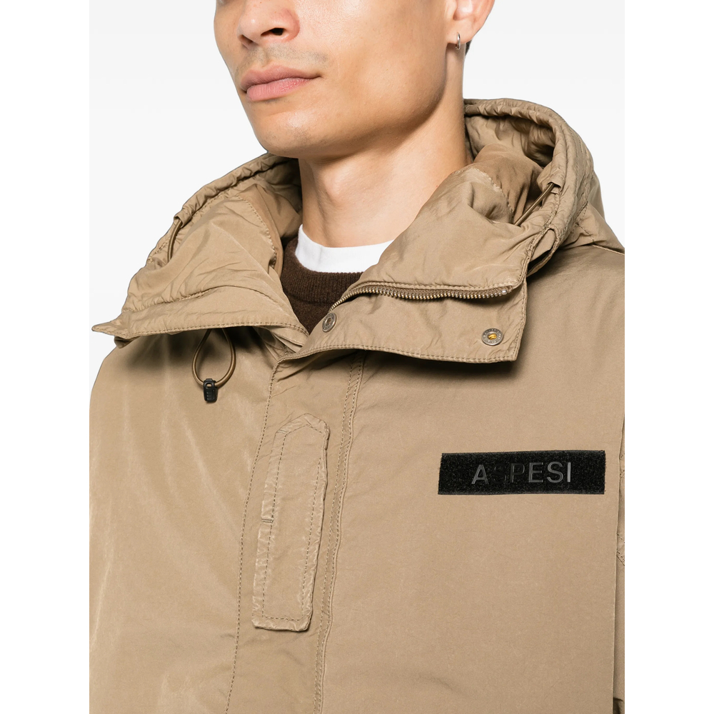Hooded Logo-Patch Jacket