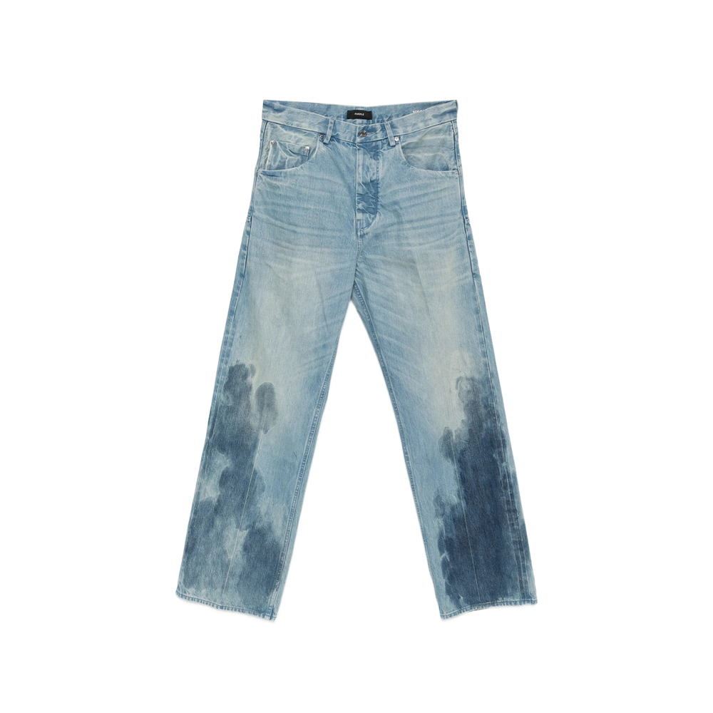 Faded Wide-Leg Denim Jeans