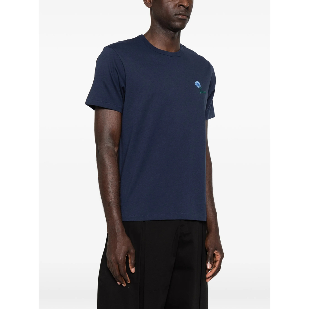 Flower-Embroidered Logo-Print T-Shirt
