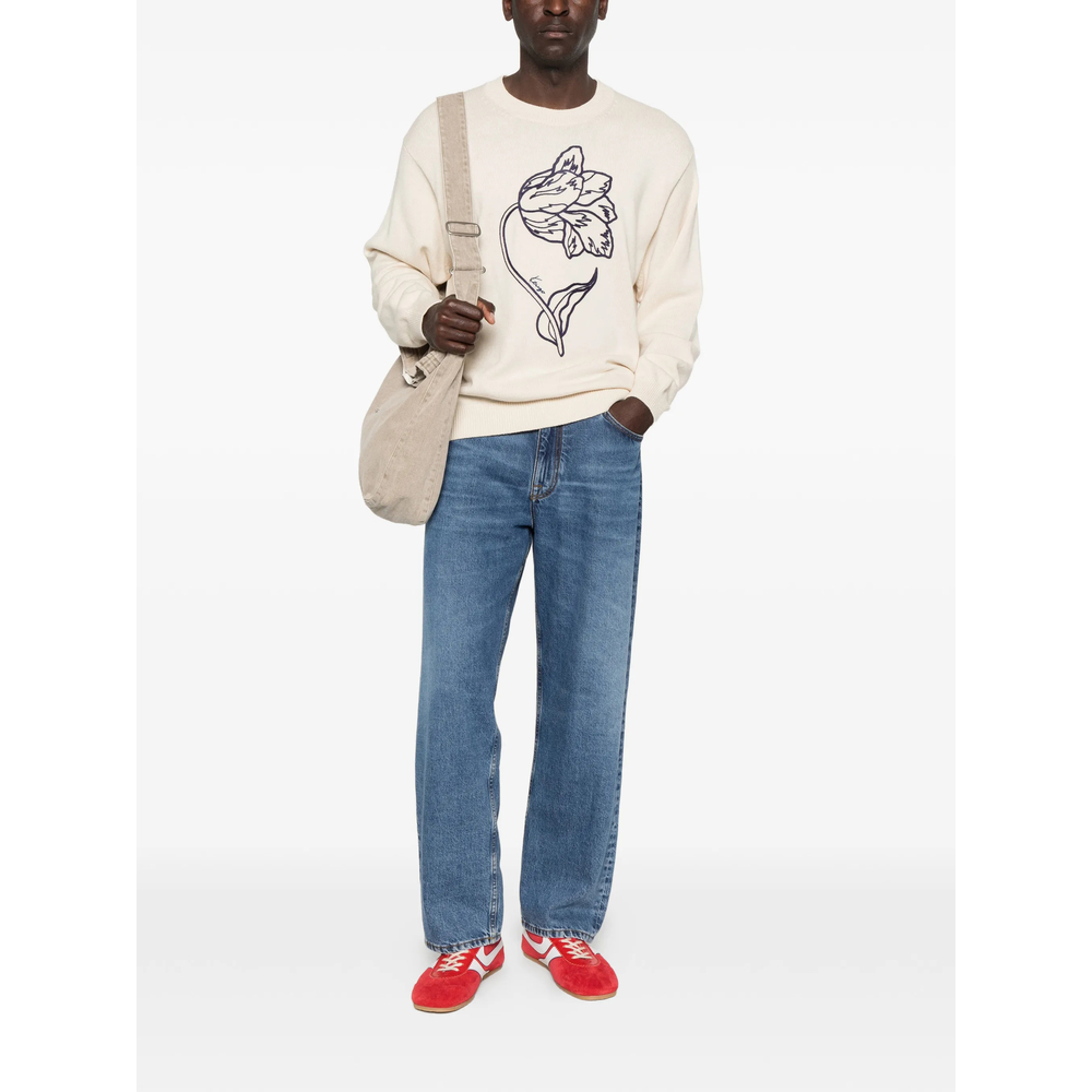 Floral-Embroidered Sweater