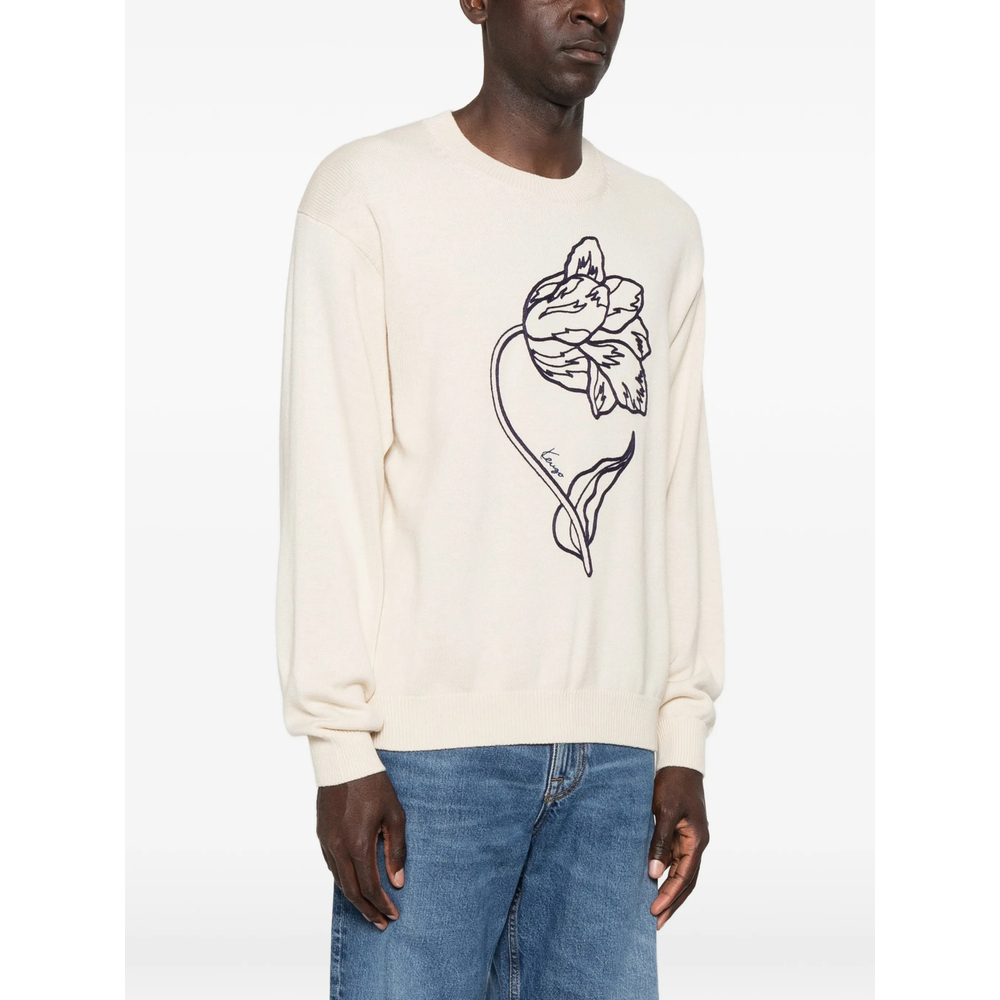 Floral-Embroidered Sweater