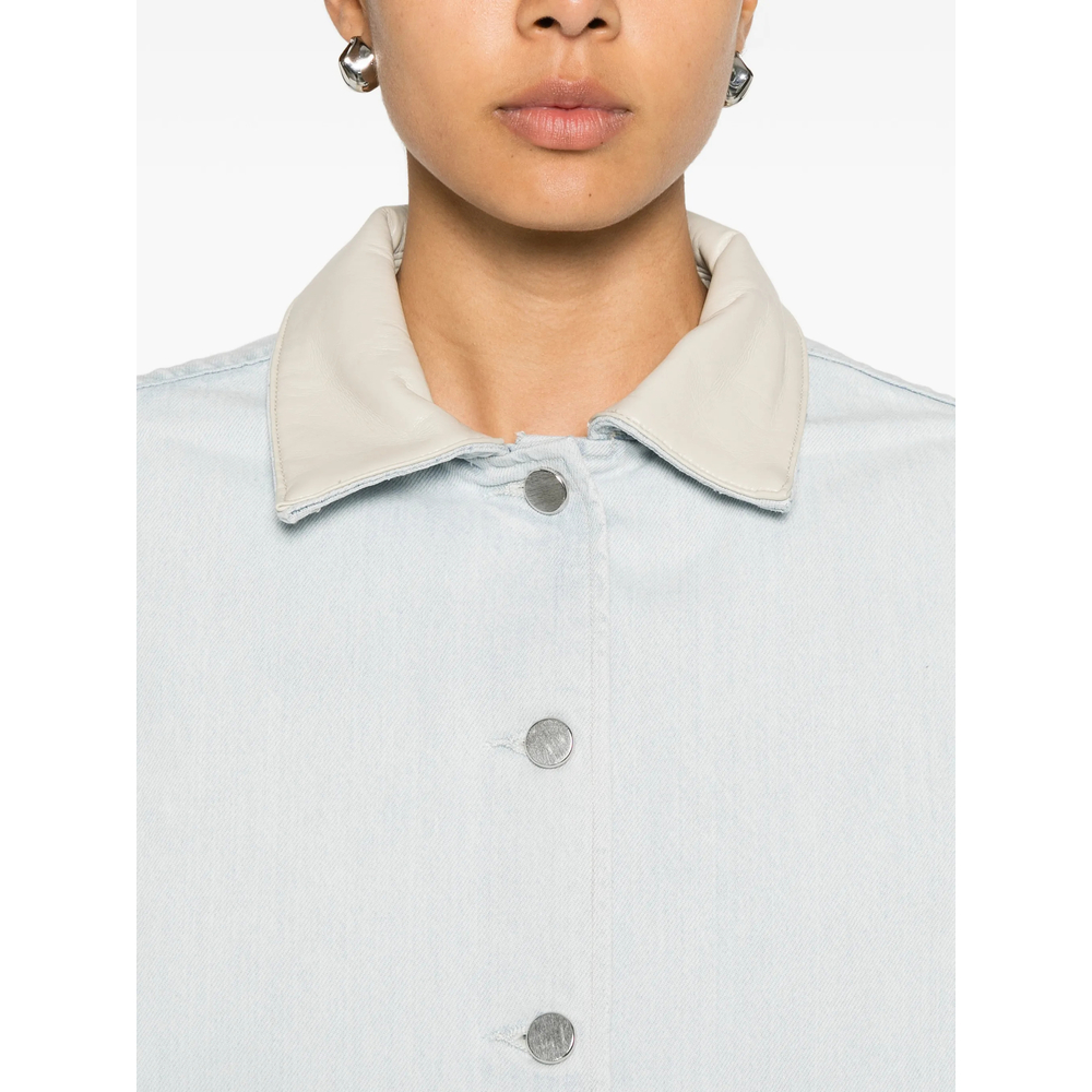 Contrast-Collar Denim Jacket